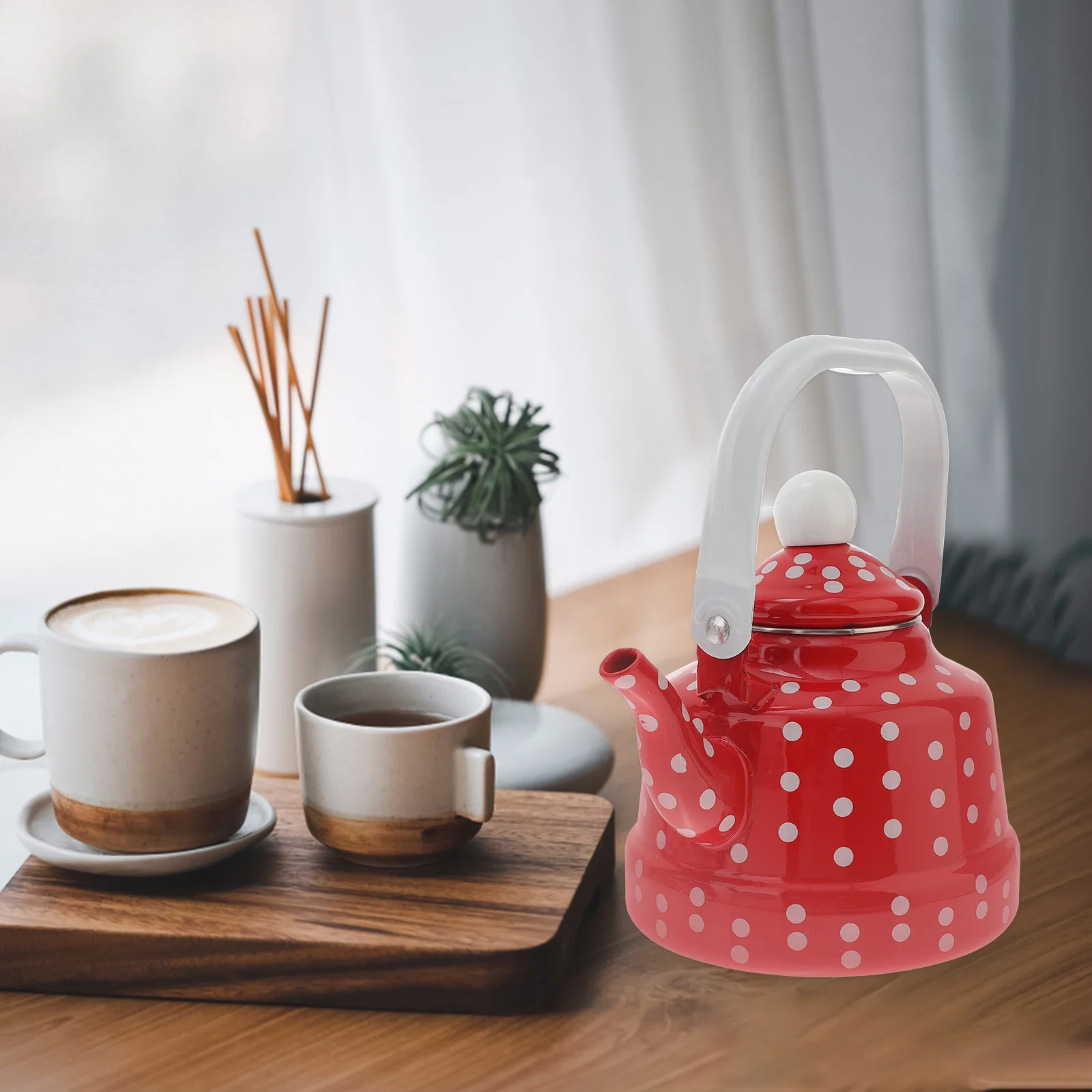 

Kettle Tea Teapot Pot Water Enamel Stovetop Coffee Dot Ceramic Teakettle Polka Whistling Boiling Enameled Stove Steel Chinese
