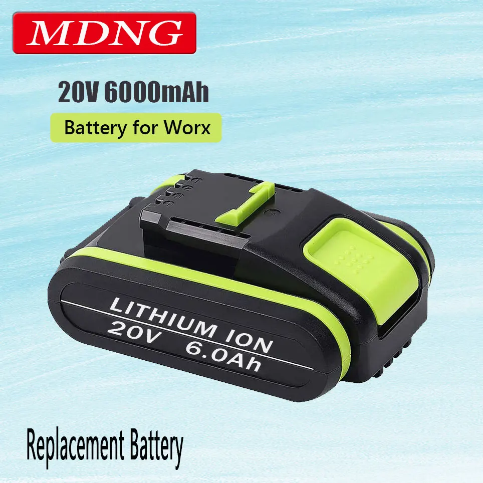 2023 NEW Power Tools Rechargeable Replacement Battery 20V 6000mAh Lithium for Worx WA3551 WA3553 WX390 WX176 WX178 WX386 WX678
2023 NEW Power Tools Rechargeable Replacement Battery 20V 6000mAh Lithium for Worx WA3551 WA3553 WX390 WX176 WX178 WX386 WX678