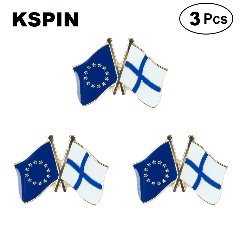 

EU & Finland Frendship Lapel Pin Brooches Pins Flag badge Brooch Badges