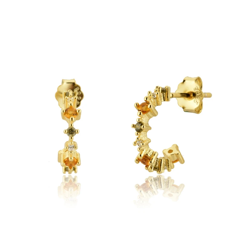 925 silver new in fashion inlay C-line colored zircon gold earings for women minimalist earings classic wedding gift Jewelry INS
925 silver new in fashion inlay C-line colored zircon gold earings for women minimalist earings classic wedding gift Jewelry INS