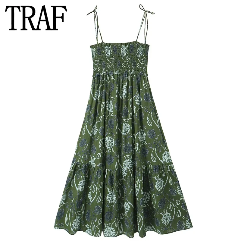 TRAF Green Print Corset Dress Woman Ruffle Slip Dress Women Straps Backless Midi Dresses for Women 2023 Summer Pleated Sundress
TRAF Green Print Corset Dress Woman Ruffle Slip Dress Women Straps Backless Midi Dresses for Women 2023 Summer Pleated Sundress