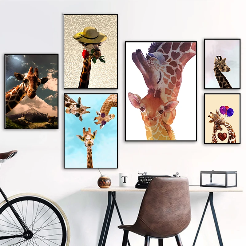 Nordic Funny Animal Poster Glasses Flower Giraffe Love Prints Canvas Painting Home Living Room Wall Art Decor Picture Cuadros
Nordic Funny Animal Poster Glasses Flower Giraffe Love Prints Canvas Painting Home Living Room Wall Art Decor Picture Cuadros