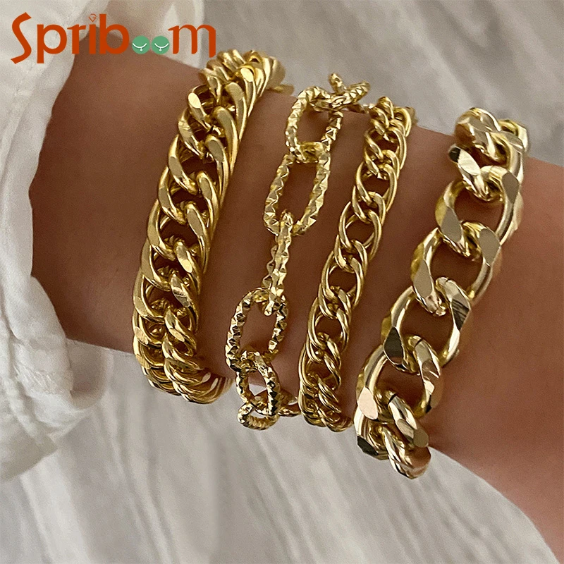 Gold Cuban Chain Bracelet for Women Men Punk Thick Link Chains Bracelets On Hand 2022 New Trendy Jewelry Hip Hop Accessories
Gold Cuban Chain Bracelet for Women Men Punk Thick Link Chains Bracelets On Hand 2022 New Trendy Jewelry Hip Hop Accessories