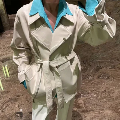 2023 Winter New Women's Locomotive Windbreaker Female Mid-Length Loose Style High-End Suit Collar 100% Leather Motorcycle Jacket
2023 Winter New Women's Locomotive Windbreaker Female Mid-Length Loose Style High-End Suit Collar 100% Leather Motorcycle Jacket