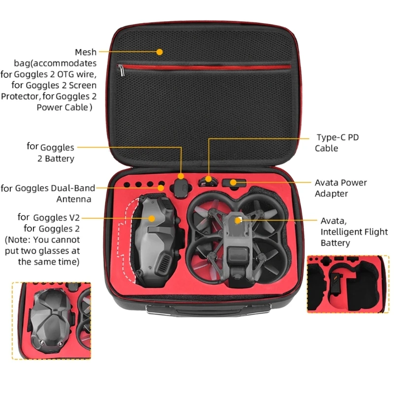 Compatible with Avata Drones Flight Glasses Organizer Pouch PU Shoulder Bag Dustproof Storage Handbag Container Case E8BE
Compatible with Avata Drones Flight Glasses Organizer Pouch PU Shoulder Bag Dustproof Storage Handbag Container Case E8BE