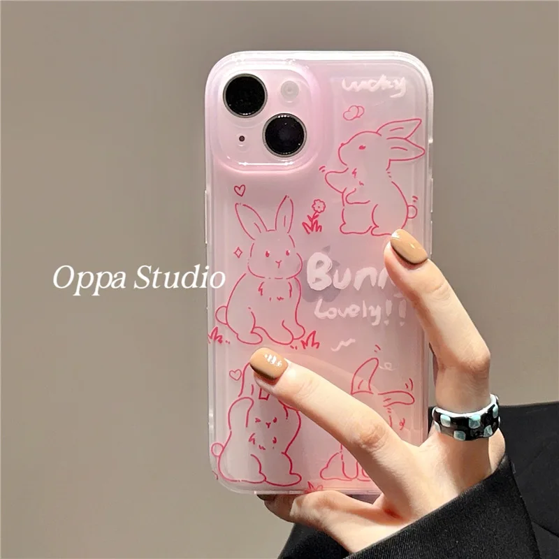 Lovely Pink Cartoon Bunny Transparent Phone Case for iPhone 14 13 12 11 Pro Mini XS Max 8 7 Plus X XR Shockproof Clear Cover
Lovely Pink Cartoon Bunny Transparent Phone Case for iPhone 14 13 12 11 Pro Mini XS Max 8 7 Plus X XR Shockproof Clear Cover