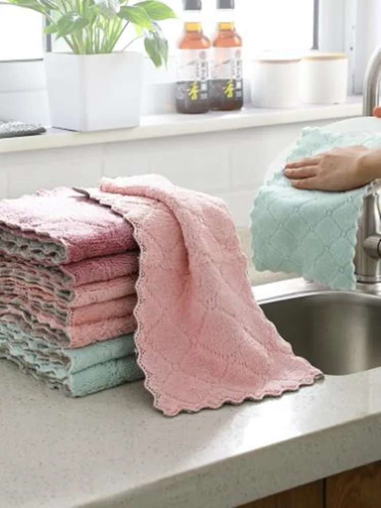 

XY dropping water dishcloth thickening microfiber microfiber cloth kitchen household cleaning cloth non-stick oil dish towels