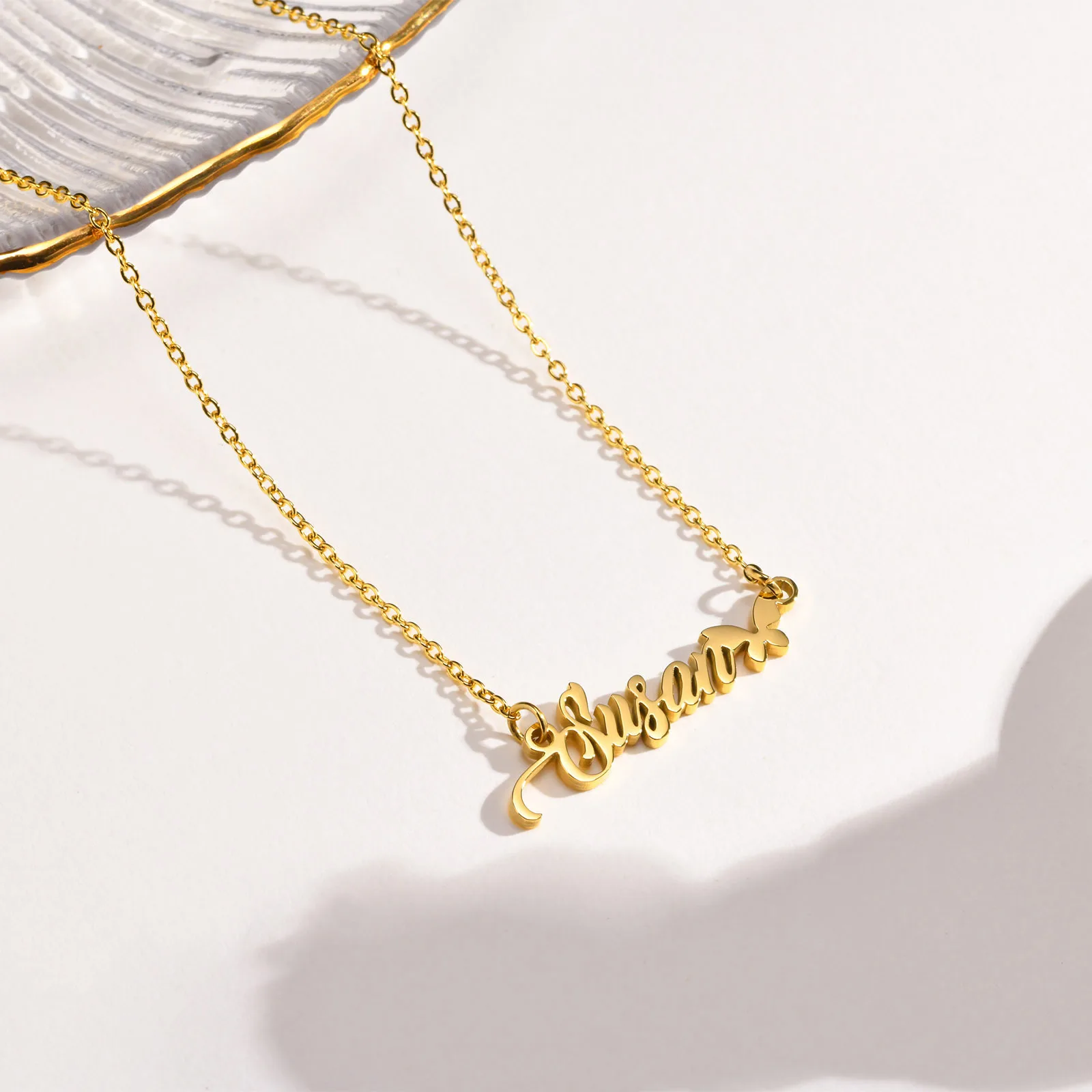 Butterfly Customized Personalized Name Birth Date Pendant Necklace To Her, Nameplate Pendant Chain Choker Necklaces Jewelry Gift 
Butterfly Customized Personalized Name Birth Date Pendant Necklace To Her, Nameplate Pendant Chain Choker Necklaces Jewelry Gift