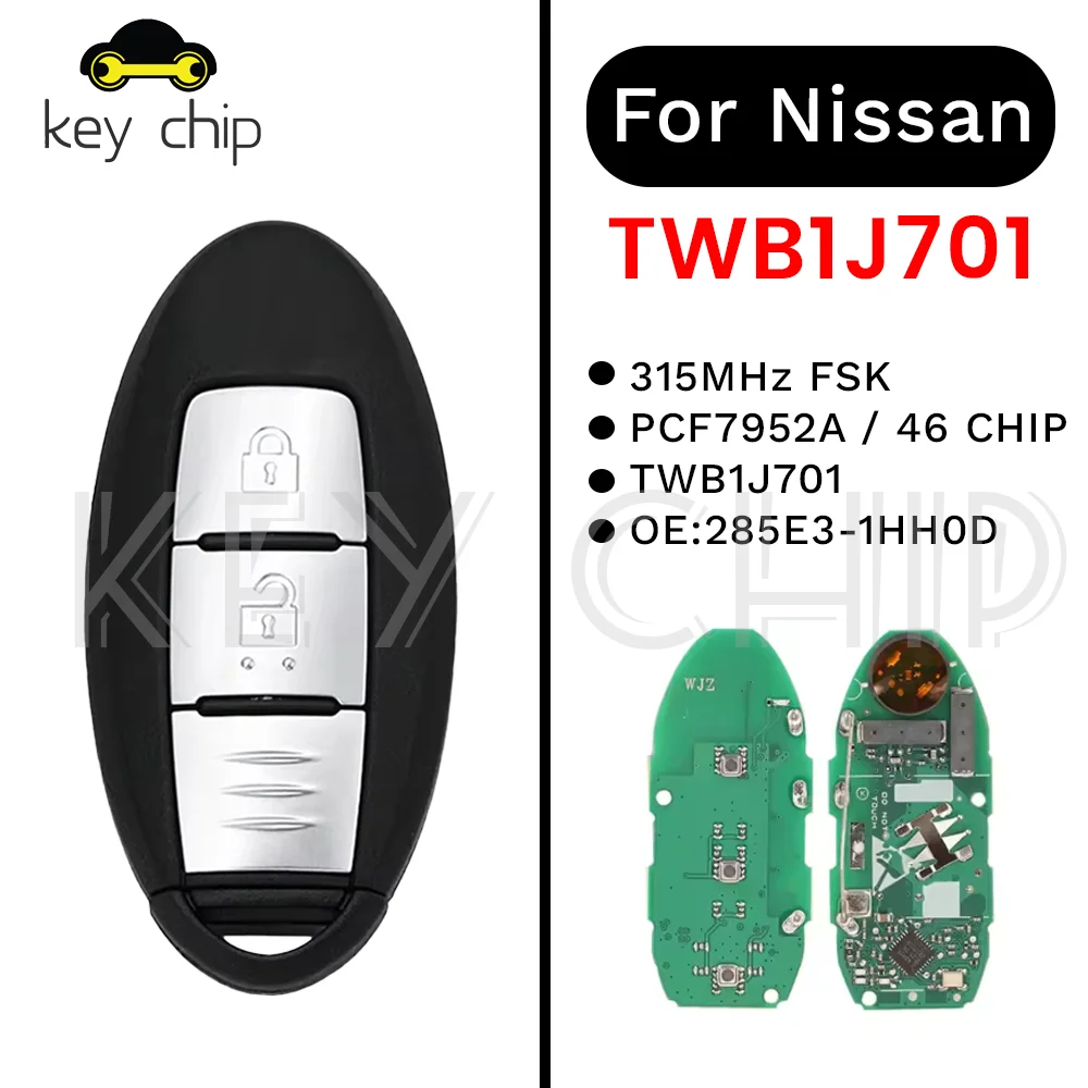 Смарт-ключ TWB1J701 2btn для Nissan 315 МГц FSK PCF7952A/HITAG 2/46 ЧИП TWB1J701 OE: 2985E3-1HH0D
Смарт-ключ TWB1J701 2btn для Nissan 315 МГц FSK PCF7952A/HITAG 2/46 ЧИП TWB1J701 OE: 2985E3-1HH0D