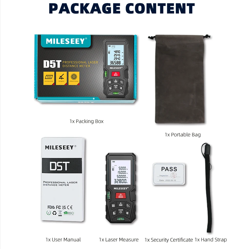 MILESEEY Лазерный дальномер D5T
MILESEEY Лазерный дальномер D5T