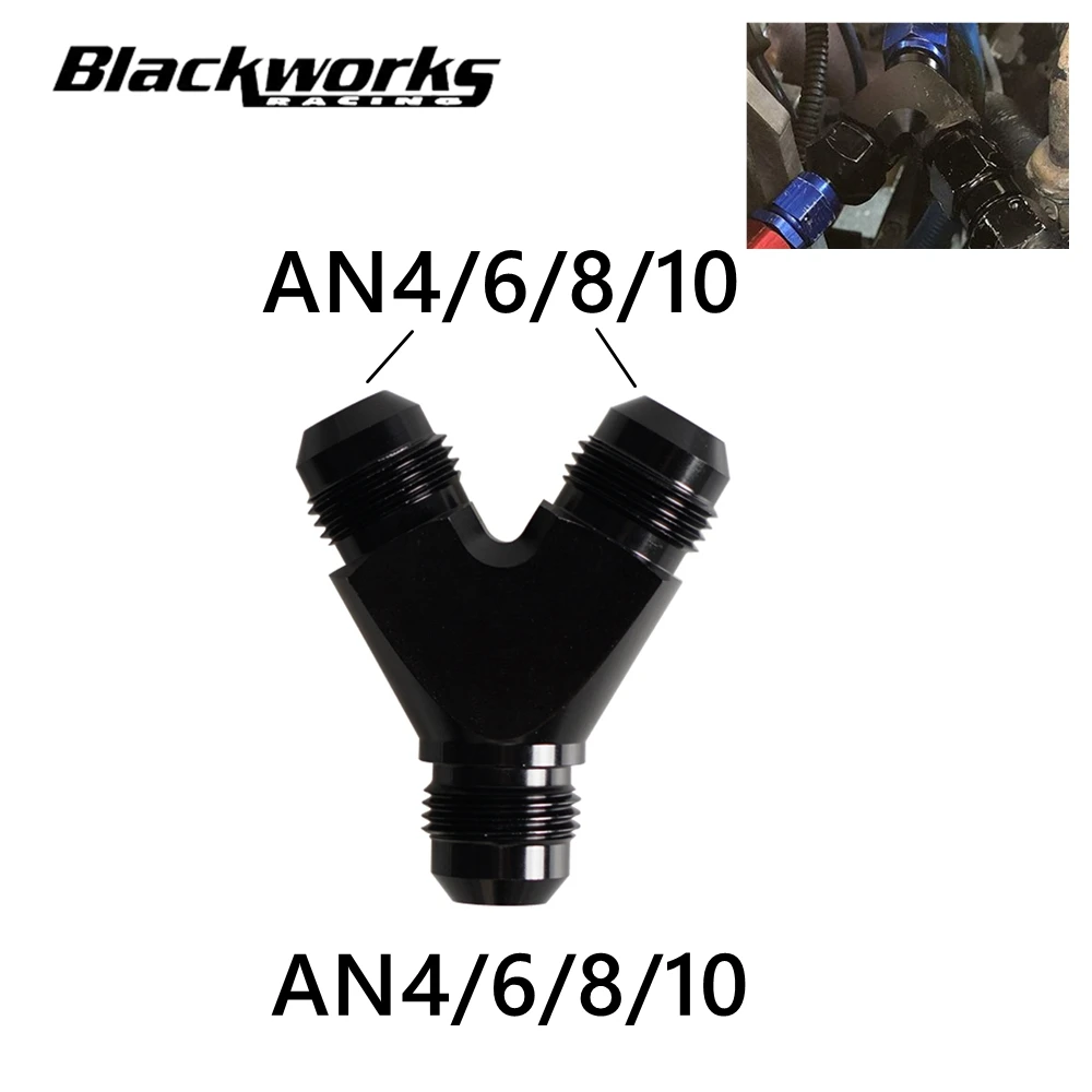 

Универсальный Y-образный блок AN4, AN6, AN8, AN10, переходник с наружной резьбой для топливного шланга, адаптеры, тройник для масляной трубы, соединение из алюминия, черный