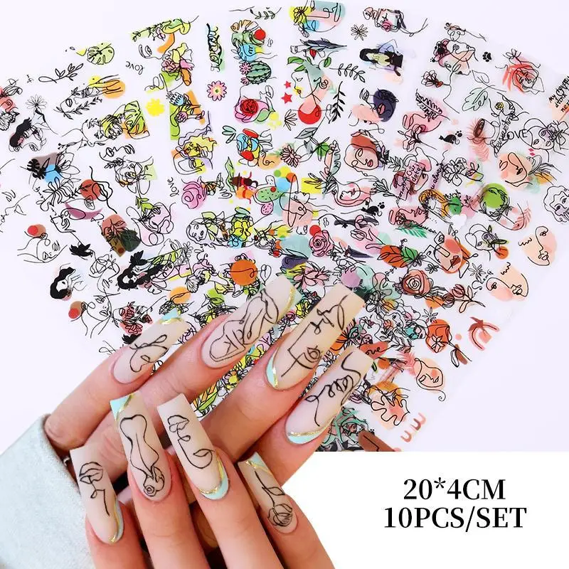 10 Pcs Nail Stickers Starry Transfer Nail Stickers Geometric Lines Abstract Characters Simple Wind Nail Stickers
10 Pcs Nail Stickers Starry Transfer Nail Stickers Geometric Lines Abstract Characters Simple Wind Nail Stickers
