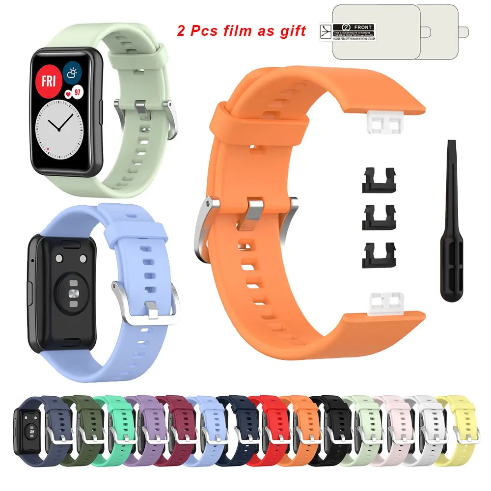 Silicone Watchband + Film For Huawei Watch FIT Strap Smart Wrist watchband Sport Replacement Bracelet Fit Correa Accessories
Silicone Watchband + Film For Huawei Watch FIT Strap Smart Wrist watchband Sport Replacement Bracelet Fit Correa Accessories