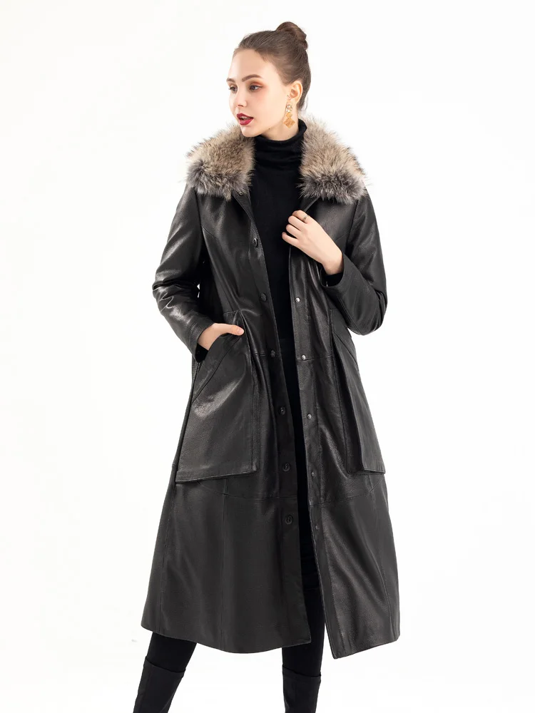 2023 Hot sale Fashion Genuine Sheepskin Leather Jacket 90% White Duck Down Coat Female Autumn Raccoon Fur Collar Women's Coats
2023 Hot sale Fashion Genuine Sheepskin Leather Jacket 90% White Duck Down Coat Female Autumn Raccoon Fur Collar Women's Coats