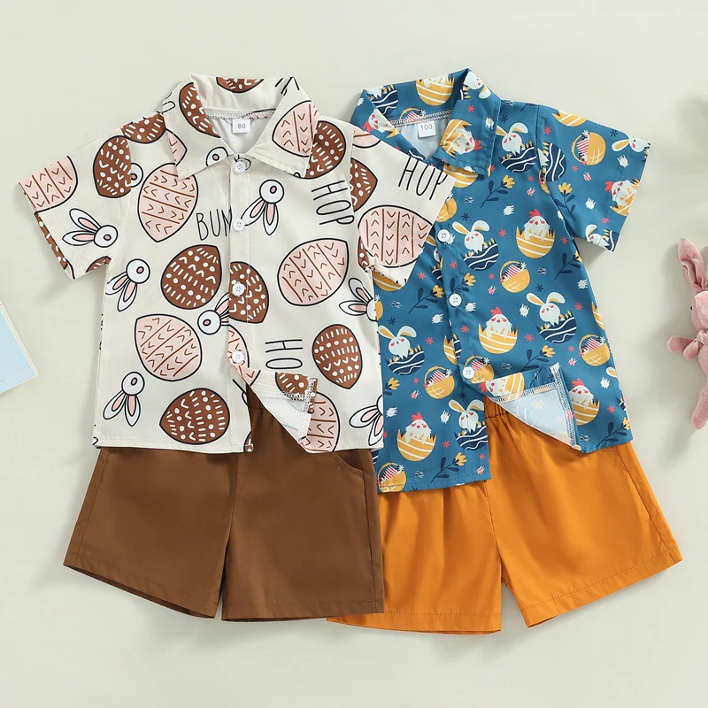 Summer Baby Boys Clothing Set Short Sleeve Rabbit Print Button-down Shirt with Shorts Toddler 2pcs Outfit Kids Clothes
Summer Baby Boys Clothing Set Short Sleeve Rabbit Print Button-down Shirt with Shorts Toddler 2pcs Outfit Kids Clothes