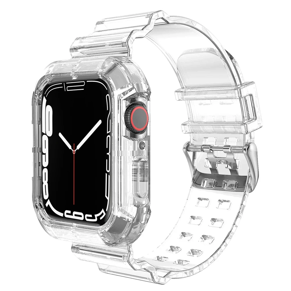 Чехол и ремешок для Apple Watch Band 44 мм 40 мм 45 мм 41 мм 42 мм 38 мм, прозрачный силиконовый браслет, аксессуары для iWatch series 3 5 6 se 7
Чехол и ремешок для Apple Watch Band 44 мм 40 мм 45 мм 41 мм 42 мм 38 мм, прозрачный силиконовый браслет, аксессуары для iWatch series 3 5 6 se 7