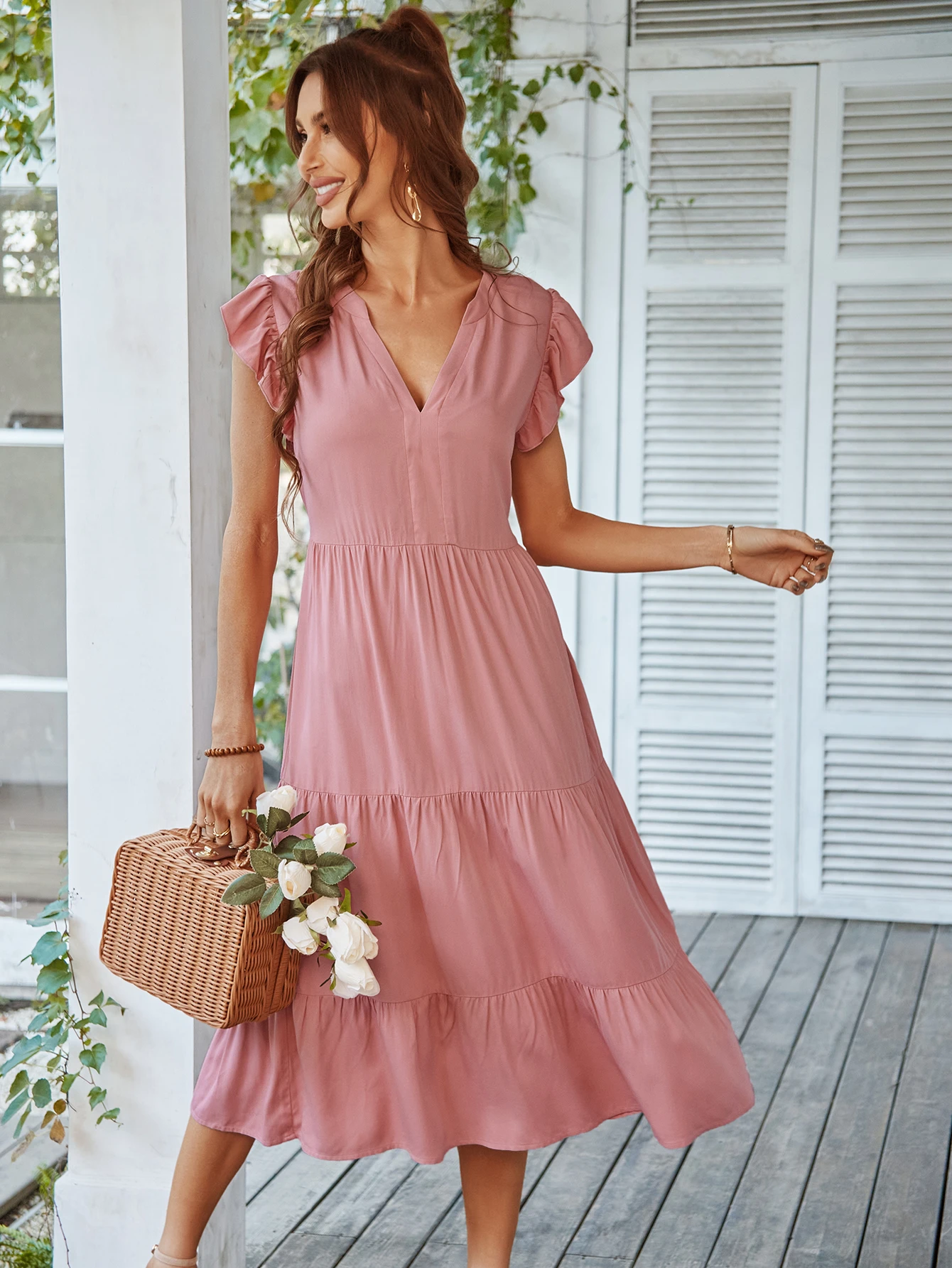 GAOVOT Women's Summer Casual Plain Simple Dresses Ruffle Puff Short Sleeve Loose Tunic Dress Flowy Tiered Midi Dress
GAOVOT Women's Summer Casual Plain Simple Dresses Ruffle Puff Short Sleeve Loose Tunic Dress Flowy Tiered Midi Dress