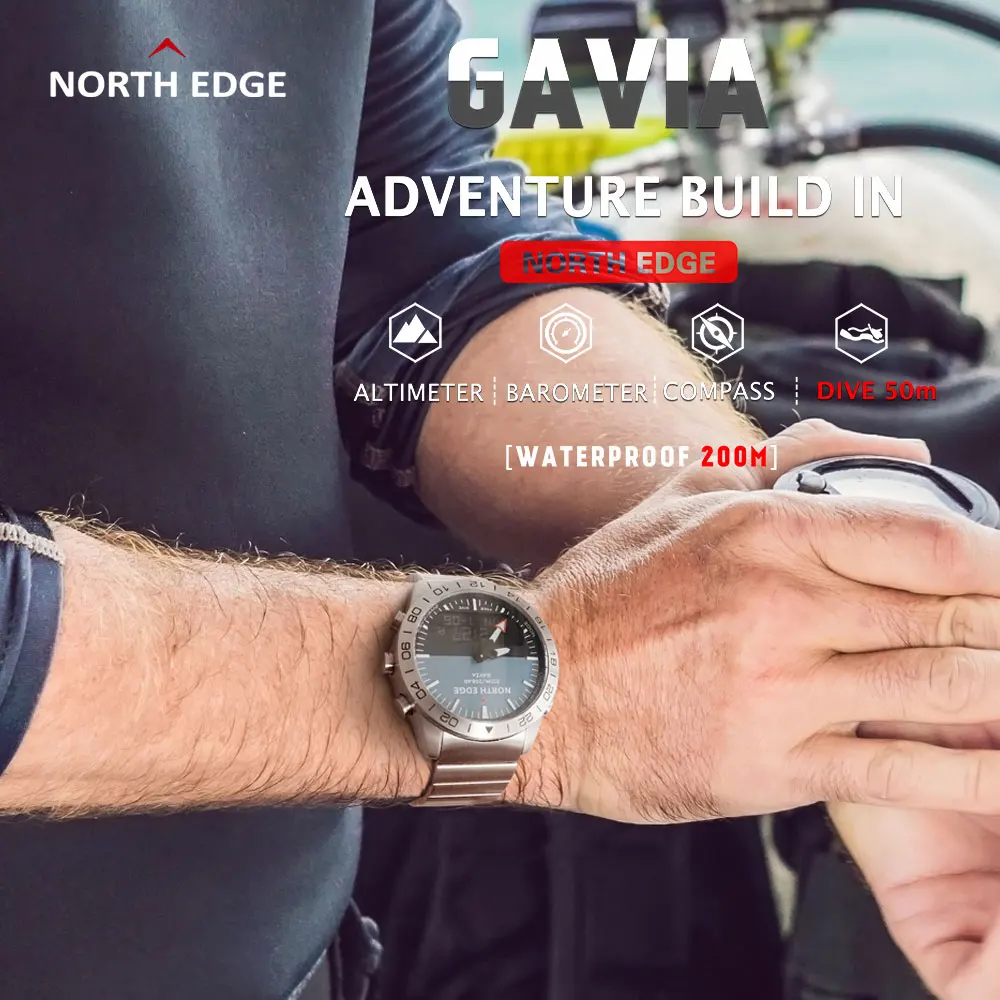 2022 New NORTH EDGE Men Dive Digital Mens Business watch 200m Waterproof Military Army Luxury Full Steel Altimeter Compass Sport
2022 New NORTH EDGE Men Dive Digital Mens Business watch 200m Waterproof Military Army Luxury Full Steel Altimeter Compass Sport