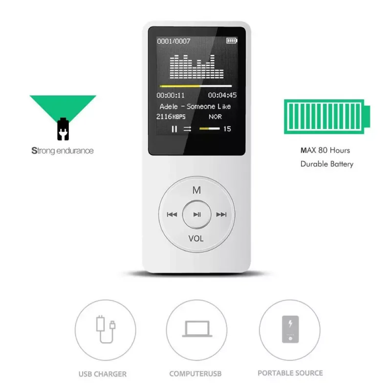 Walkman Portable MP3 Player LCD Screen FM Radio Video HIFI Player Games Movies E-Books Music Players Microphone Lecteur Mp3
Walkman Portable MP3 Player LCD Screen FM Radio Video HIFI Player Games Movies E-Books Music Players Microphone Lecteur Mp3