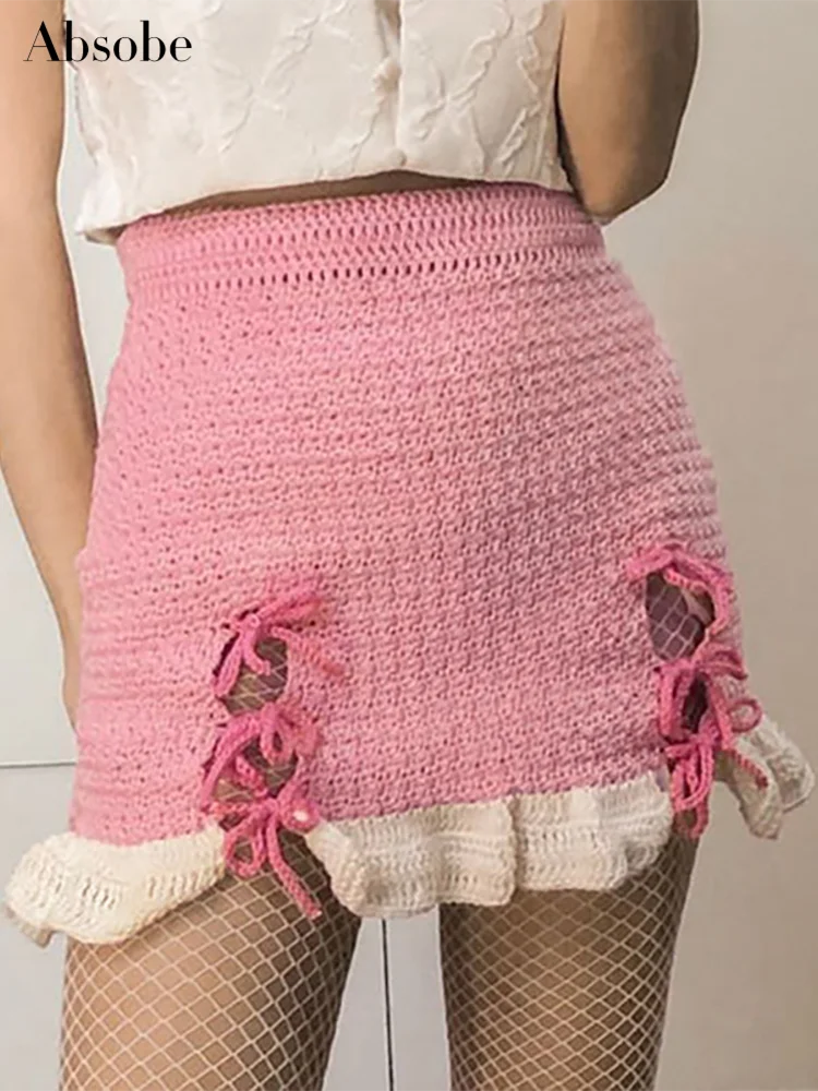 Absobe Knitted Spliced Bow Hollow Out Mini Skirt Women's Contrast Slim A-Line Short Skirt Sweet Hottie Autumn Balletcore Outfit
Absobe Knitted Spliced Bow Hollow Out Mini Skirt Women's Contrast Slim A-Line Short Skirt Sweet Hottie Autumn Balletcore Outfit