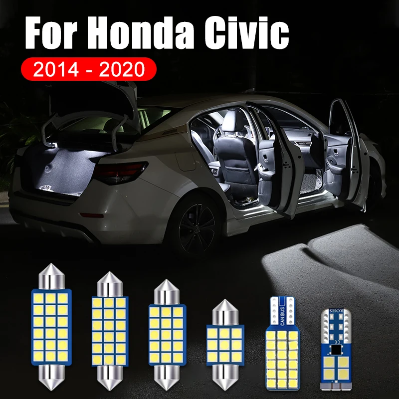 For Honda Civic 10 2014 2015 2016 2017 2018 2019 2020 FA FD 4PCS 12V Car LED Bulbs Dome Reading Lights Trunk Lamp Accessories
For Honda Civic 10 2014 2015 2016 2017 2018 2019 2020 FA FD 4PCS 12V Car LED Bulbs Dome Reading Lights Trunk Lamp Accessories