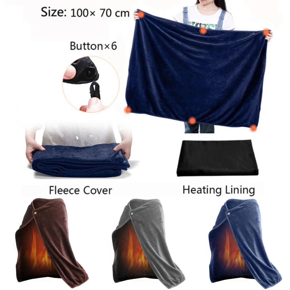 100x70cm Electric Heating Blanket Multifunctional Plush Warm Shawl Winter Home Office Protection Warmer Blanket
100x70cm Electric Heating Blanket Multifunctional Plush Warm Shawl Winter Home Office Protection Warmer Blanket