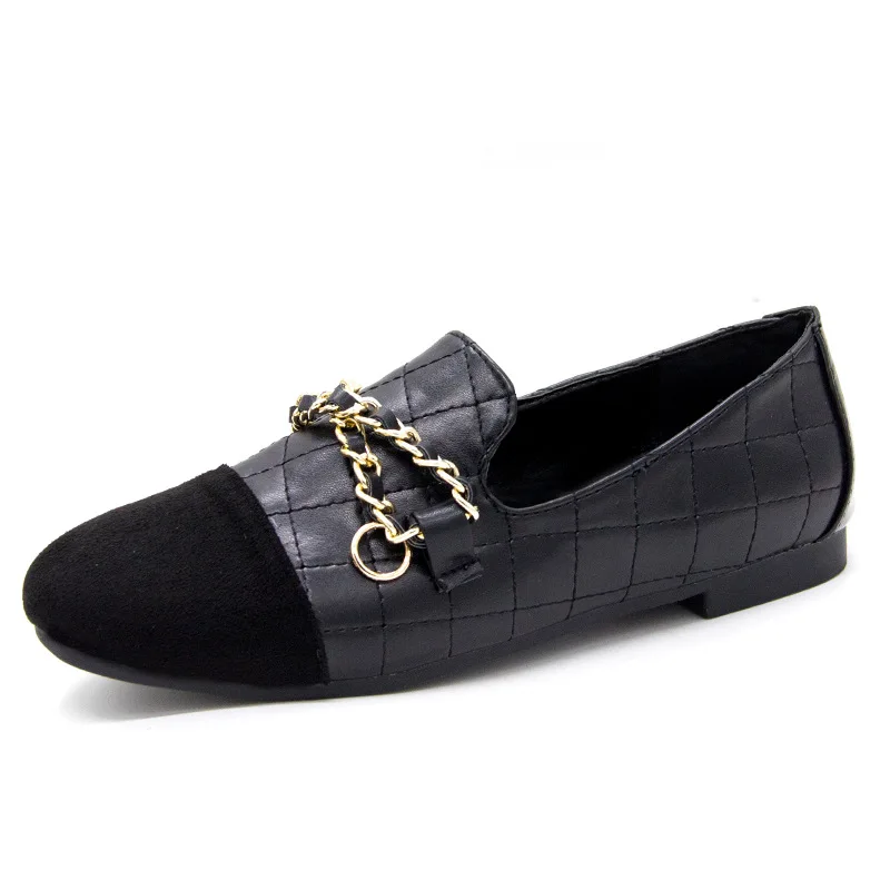 Chains Designer Women Shoes 2022 Black Patchwork Flats Shoes Woman Loafers Slip On Square Toe Zapatos de Mujer Chaussures Femme
Chains Designer Women Shoes 2022 Black Patchwork Flats Shoes Woman Loafers Slip On Square Toe Zapatos de Mujer Chaussures Femme