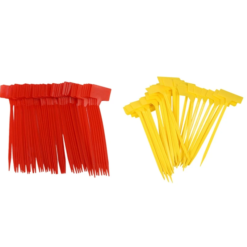 100 Pcs Gardens Planting Tools Bonsai Plastic Plant Labels Garden Labels T-Type Upturned Garden Tags Yellow & Red
100 Pcs Gardens Planting Tools Bonsai Plastic Plant Labels Garden Labels T-Type Upturned Garden Tags Yellow & Red