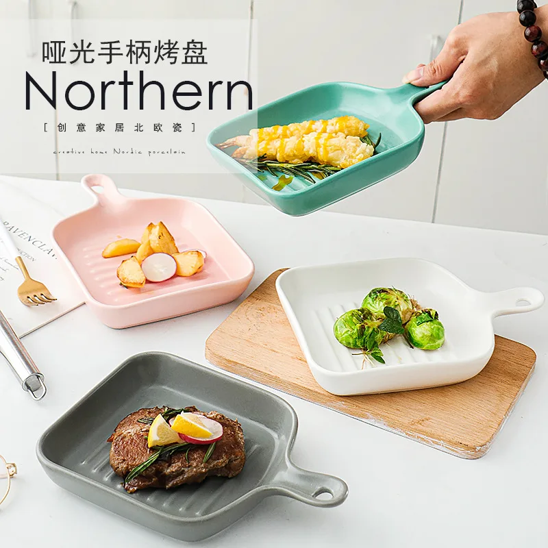 Bakeware Matte Glaze Porcelain Food Serving Plate With Skillet Look Handle Baking Dish Dinner Plates,Food Serving Dinner Trays
Bakeware Matte Glaze Porcelain Food Serving Plate With Skillet Look Handle Baking Dish Dinner Plates,Food Serving Dinner Trays