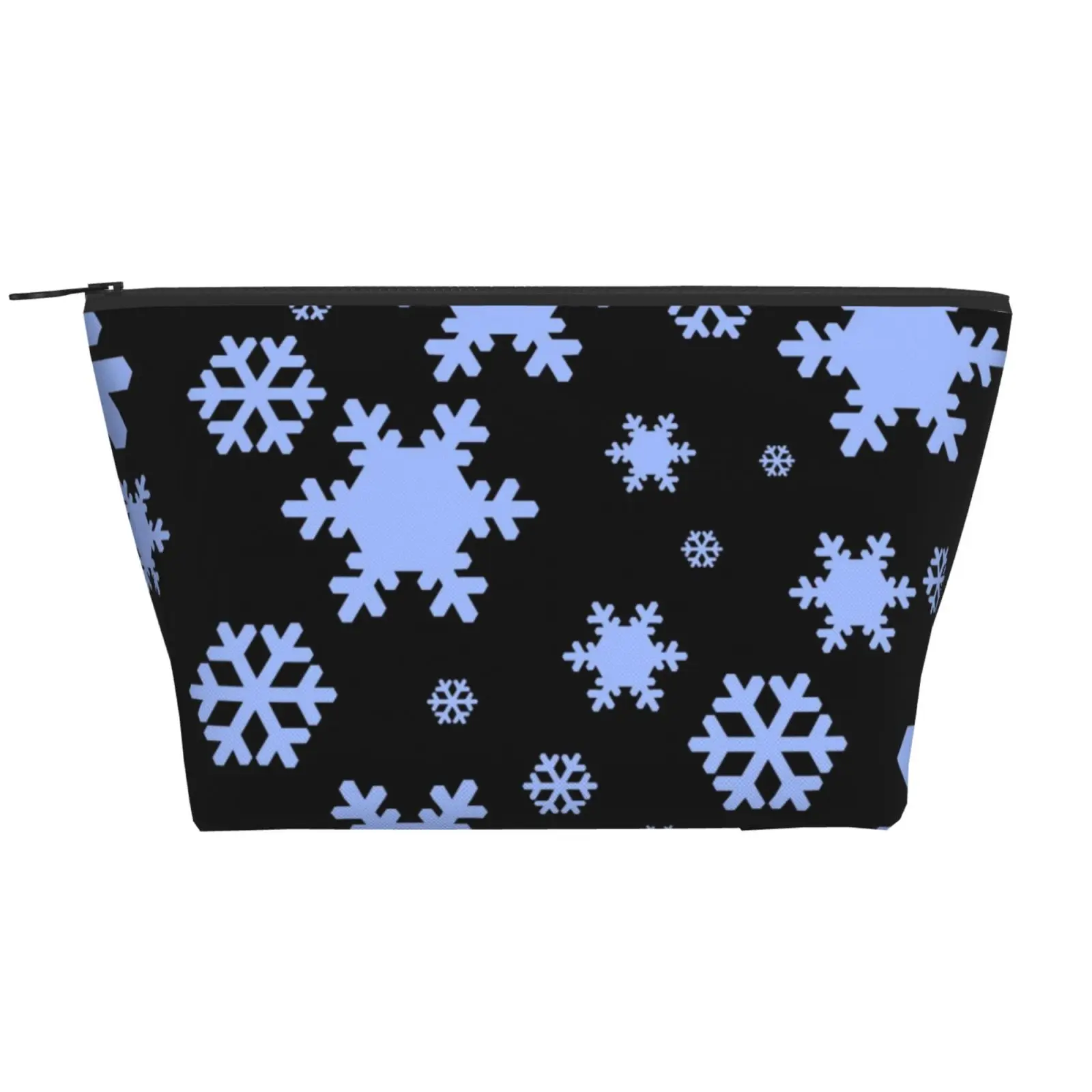 Black and Blue Snowflakes Storage Bag Trapezoid Daily Makeup Side Bag for Ladies Christmas Holiday Ziplock Bag
Black and Blue Snowflakes Storage Bag Trapezoid Daily Makeup Side Bag for Ladies Christmas Holiday Ziplock Bag