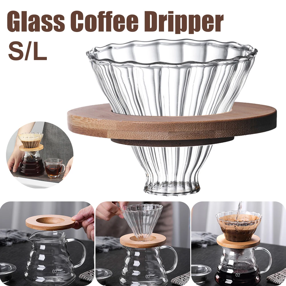 Coffee Dripper Immersion Glass Funnel Pour Over Coffee Maker with Wooden Base Slow Brewing Accessories Filter Paper Not Included
Coffee Dripper Immersion Glass Funnel Pour Over Coffee Maker with Wooden Base Slow Brewing Accessories Filter Paper Not Included