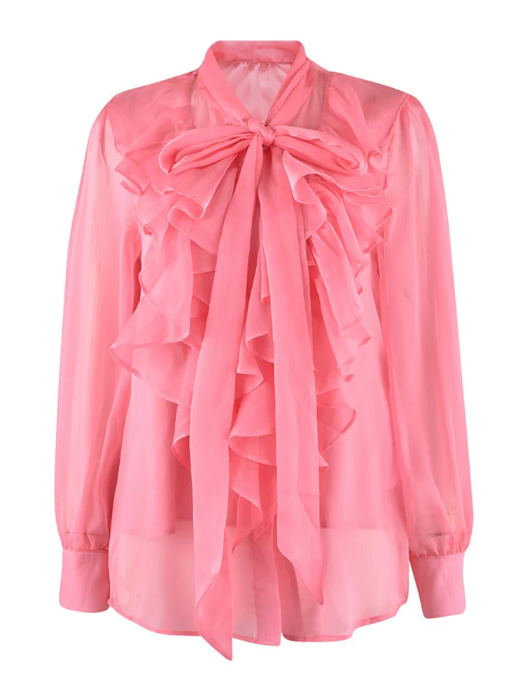 DEAT Fashion Women's Shirt Loose V-neck Lace-up Flounce Full Sleeve Solid Color Thin Chiffon Blouse Summer 2023 New Tide 17A9289
DEAT Fashion Women's Shirt Loose V-neck Lace-up Flounce Full Sleeve Solid Color Thin Chiffon Blouse Summer 2023 New Tide 17A9289