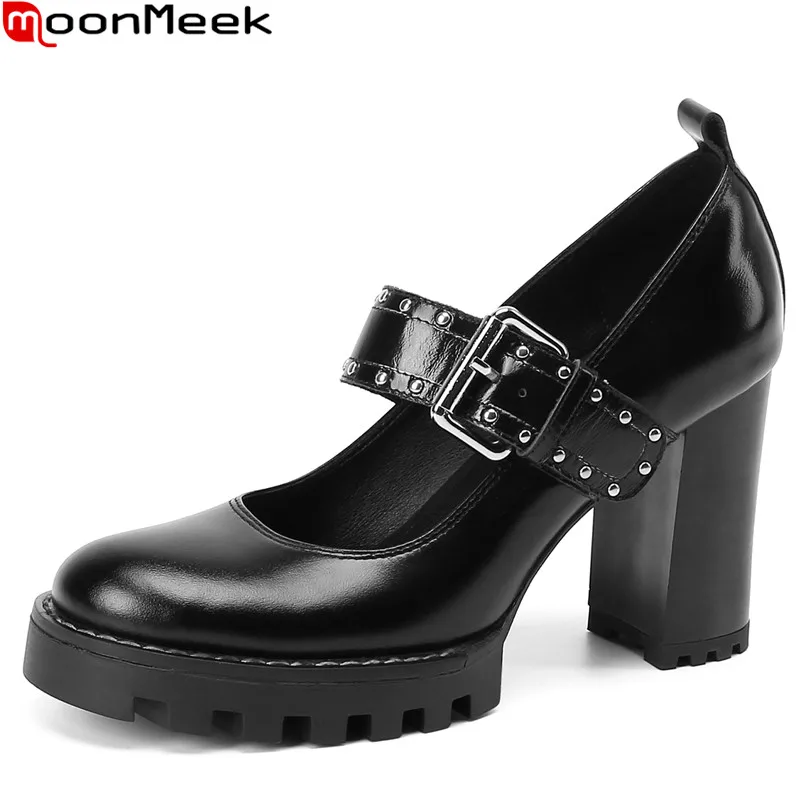 MoonMeek 2022 Plus Size 34-42 New Genuine Leather Platform Shoes Square High Heels Pumps Ladies Solid Dress Shoes
MoonMeek 2022 Plus Size 34-42 New Genuine Leather Platform Shoes Square High Heels Pumps Ladies Solid Dress Shoes