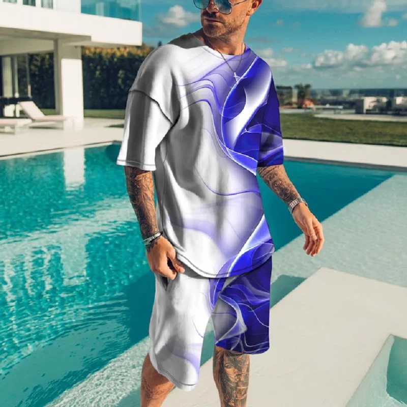 2023 Fashion Men's Outfits Summer Short Sleeve T Shirt Set 2 Piece Streetwear 3D Printed Tees and Shorts Casual Sportswear
2023 Fashion Men's Outfits Summer Short Sleeve T Shirt Set 2 Piece Streetwear 3D Printed Tees and Shorts Casual Sportswear