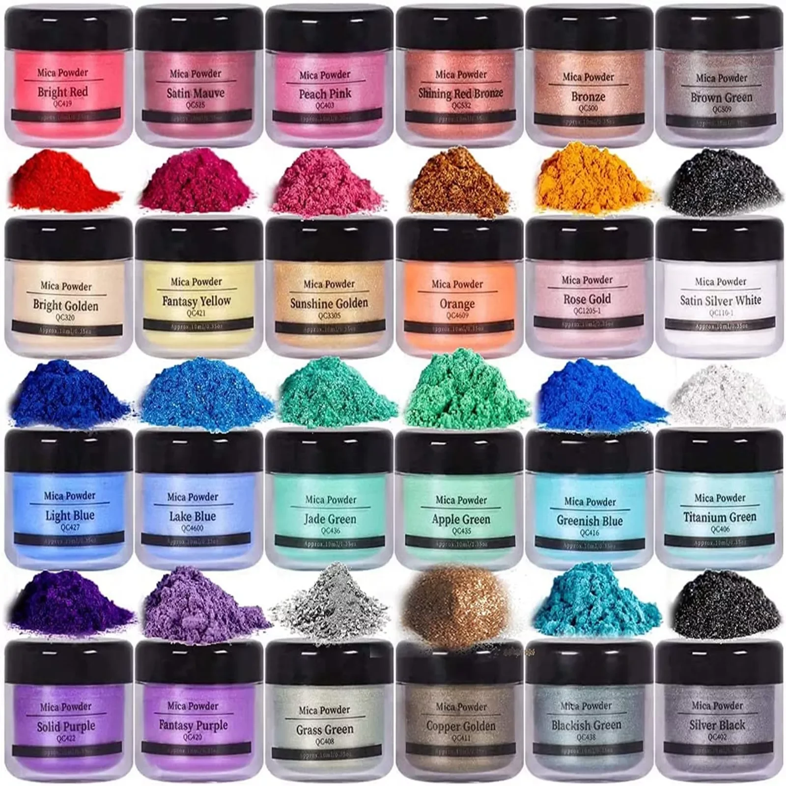 NEW2023 24Colors Natural Mica Mineral Handmade Soap Pearlescent Powder Pigment Mica Nail Glitter Pearl Powder Epoxy Resin Pigmen
NEW2023 24Colors Natural Mica Mineral Handmade Soap Pearlescent Powder Pigment Mica Nail Glitter Pearl Powder Epoxy Resin Pigmen