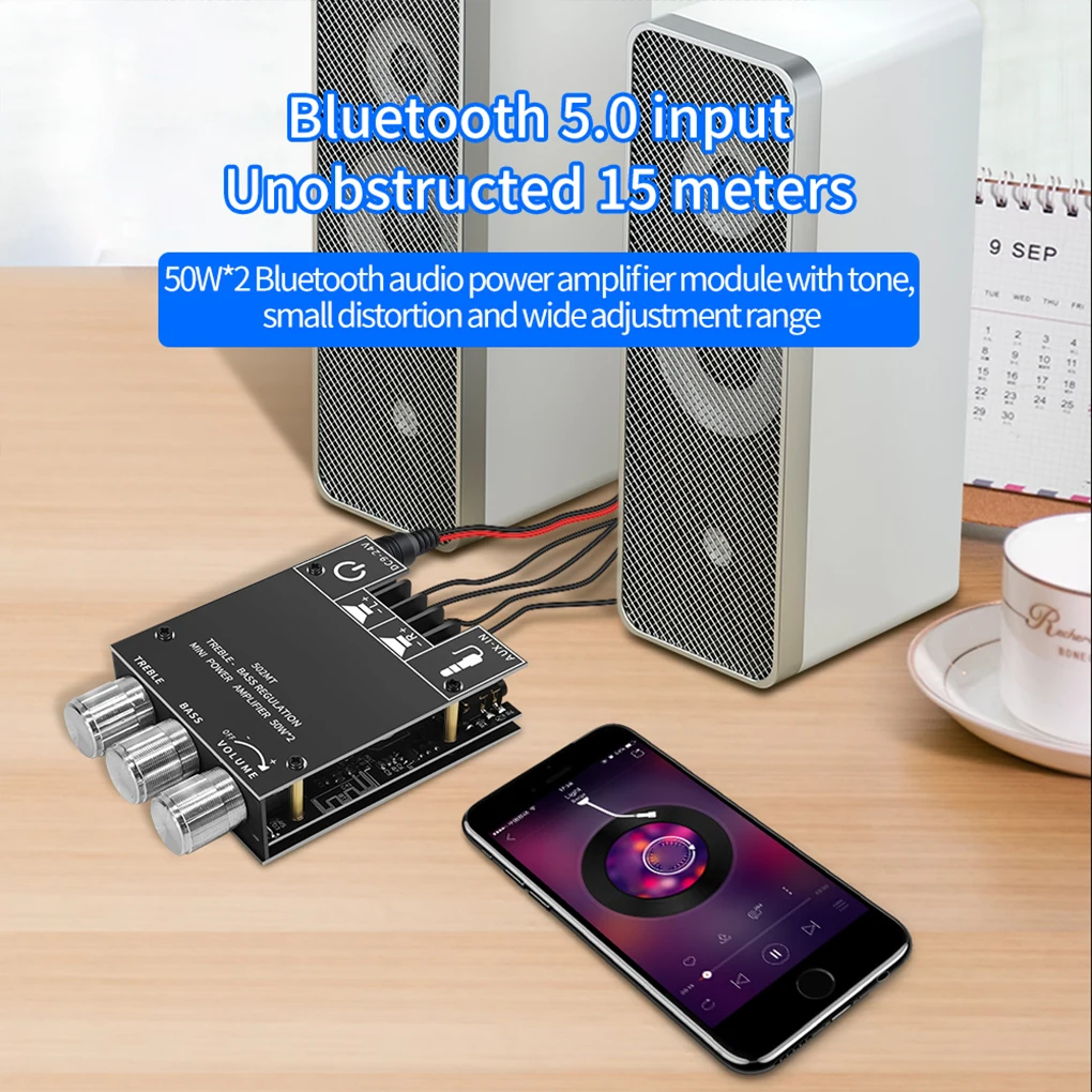 50Wx2 Treble Bass Adjustment Subwoofer Board Two Channel Speaker Audio Digital Stereo AMP Module for Home Theater
50Wx2 Treble Bass Adjustment Subwoofer Board Two Channel Speaker Audio Digital Stereo AMP Module for Home Theater