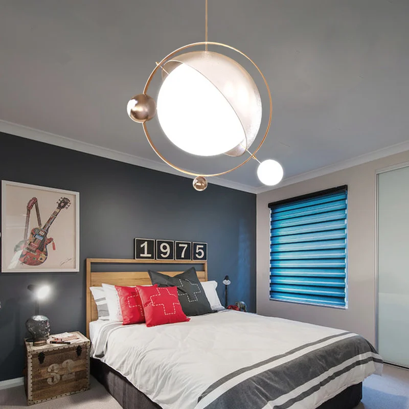 Planet chandelier bedroom boy's room globe moon Nordic restaurant new net red designer Chandelier
Planet chandelier bedroom boy's room globe moon Nordic restaurant new net red designer Chandelier
