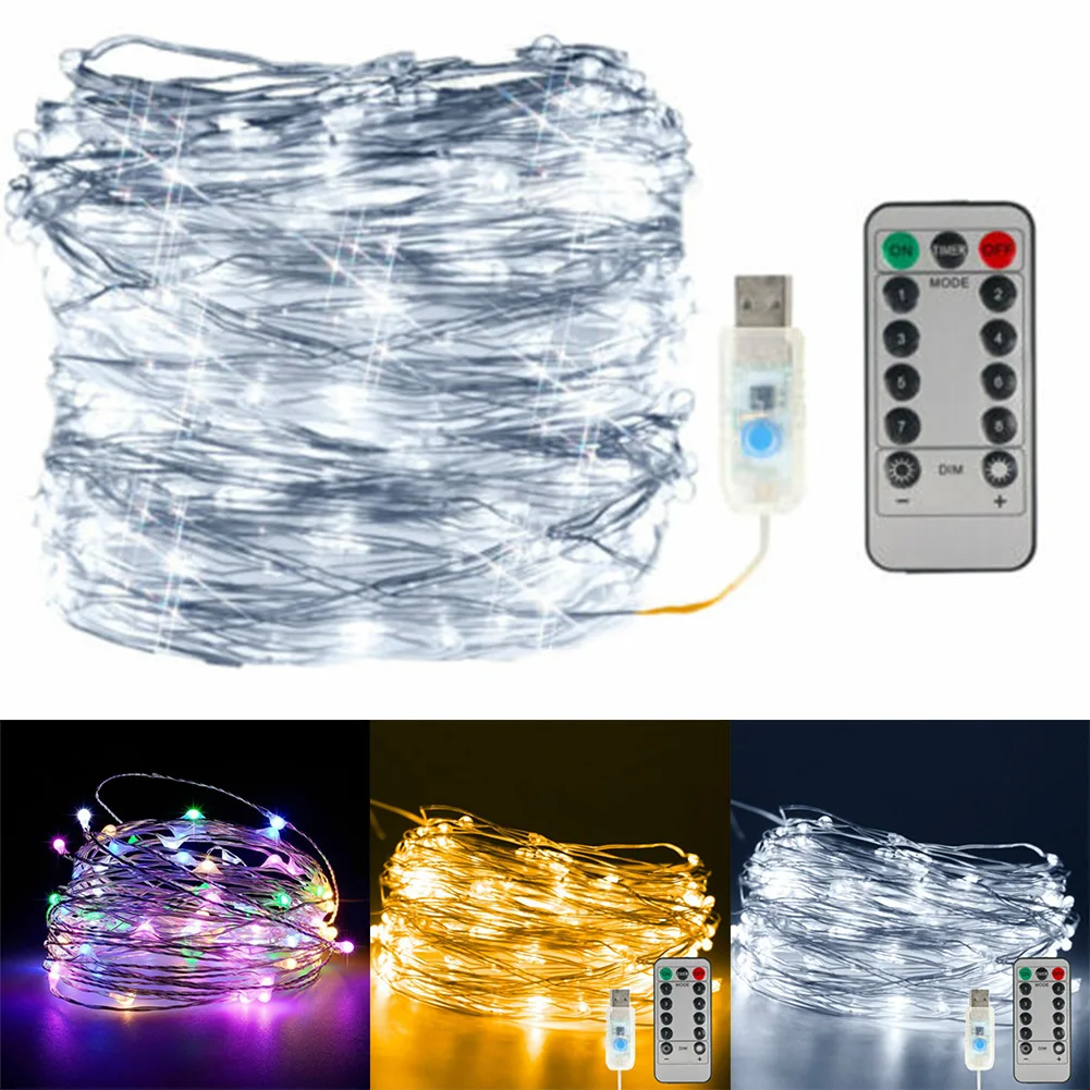 USB LED String Light Copper Wire Garland Light 8 Modes Remote Control Waterproof Fairy Lights Party Christmas Wedding Decoration
USB LED String Light Copper Wire Garland Light 8 Modes Remote Control Waterproof Fairy Lights Party Christmas Wedding Decoration