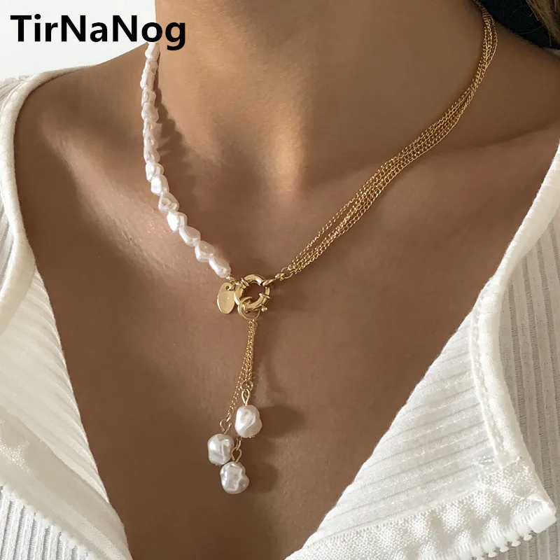 Kpop Baroque Irregular Pearl Pendant Necklace for Women Wedding Punk Chest Tassel Chain OT Buckle Choker Party Jewelry
Kpop Baroque Irregular Pearl Pendant Necklace for Women Wedding Punk Chest Tassel Chain OT Buckle Choker Party Jewelry