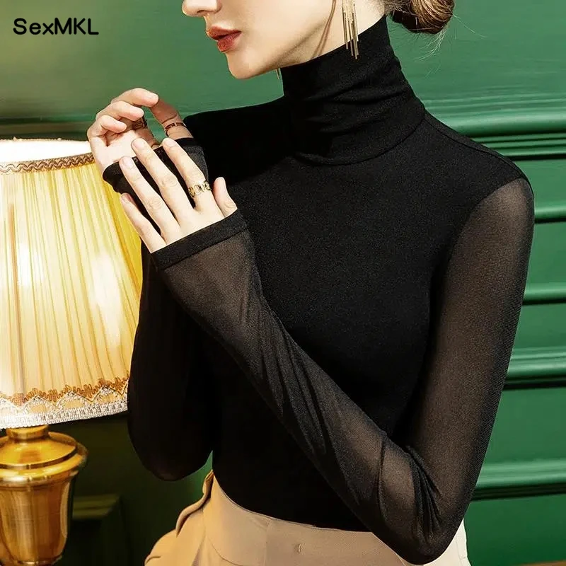 Sexy Winter Basic T-shirts Women 2022 Fashion Long Sleeve Mesh Y2k Tops Classic Korean Oversized Clothing Elastic Woman T Shirt
Sexy Winter Basic T-shirts Women 2022 Fashion Long Sleeve Mesh Y2k Tops Classic Korean Oversized Clothing Elastic Woman T Shirt