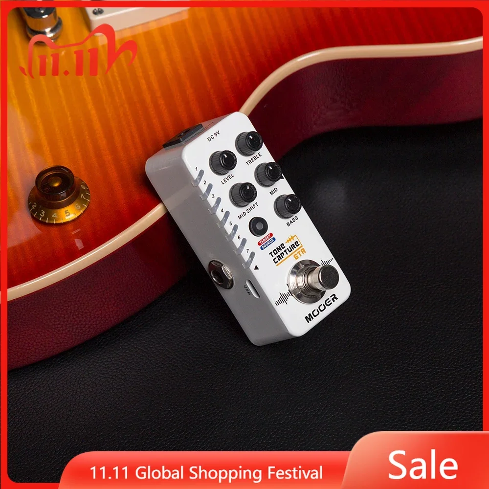 

MOOER Tone Capture GTR Guitar Effect Pedal Electric Bass Guitar Tuner 7 Preset Slots True Bypass Guitar Parts & Accessories