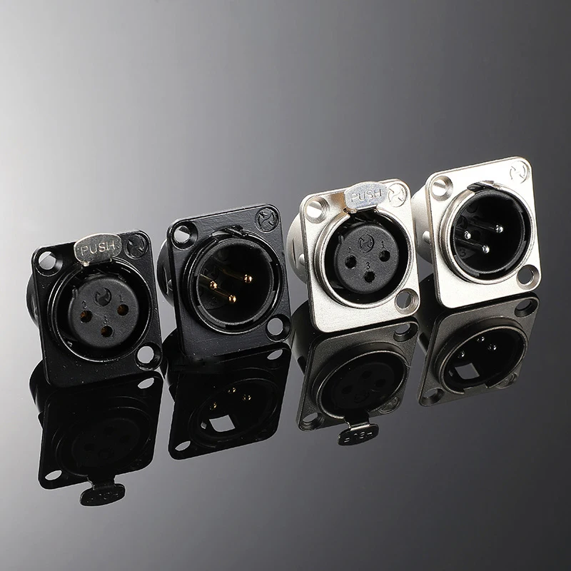 RC3FDL-B Black Gold-Plated D-Type 3-Core XLR Audio Socket XLR Connector Male/Female Base 86 Panel Module Audio Interface Adapter
RC3FDL-B Black Gold-Plated D-Type 3-Core XLR Audio Socket XLR Connector Male/Female Base 86 Panel Module Audio Interface Adapter