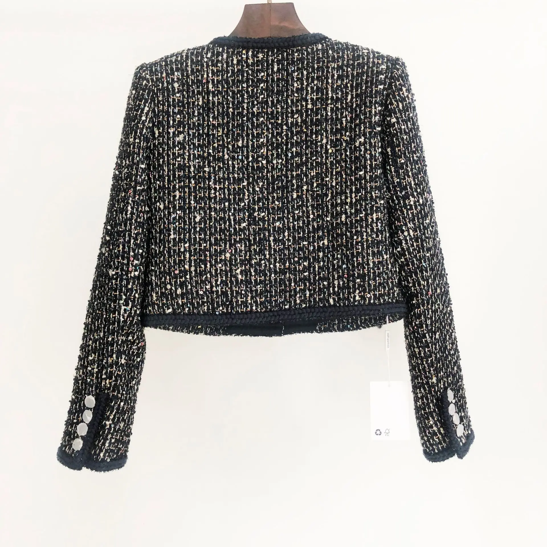 Women's Tweed Single Breasted Sequins Patchwork Edge Short Coat Or A-line Skirt
Women's Tweed Single Breasted Sequins Patchwork Edge Short Coat Or A-line Skirt