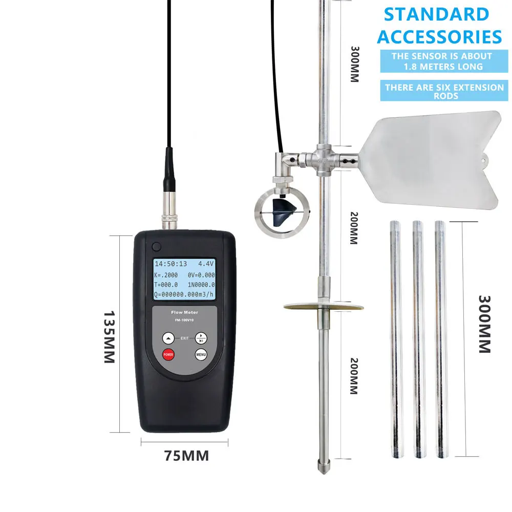 FM-100V10 портативный расходомер с открытым каналом, портативный прибор для измерения скорости
FM-100V10 портативный расходомер с открытым каналом, портативный прибор для измерения скорости