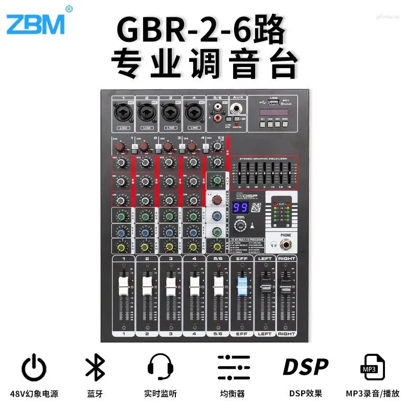 Microphones GBR-2-6-Way Digital Mixer Outdoor Conference Audio USB Bluetooth Karaoke Mixing Processor
Microphones GBR-2-6-Way Digital Mixer Outdoor Conference Audio USB Bluetooth Karaoke Mixing Processor