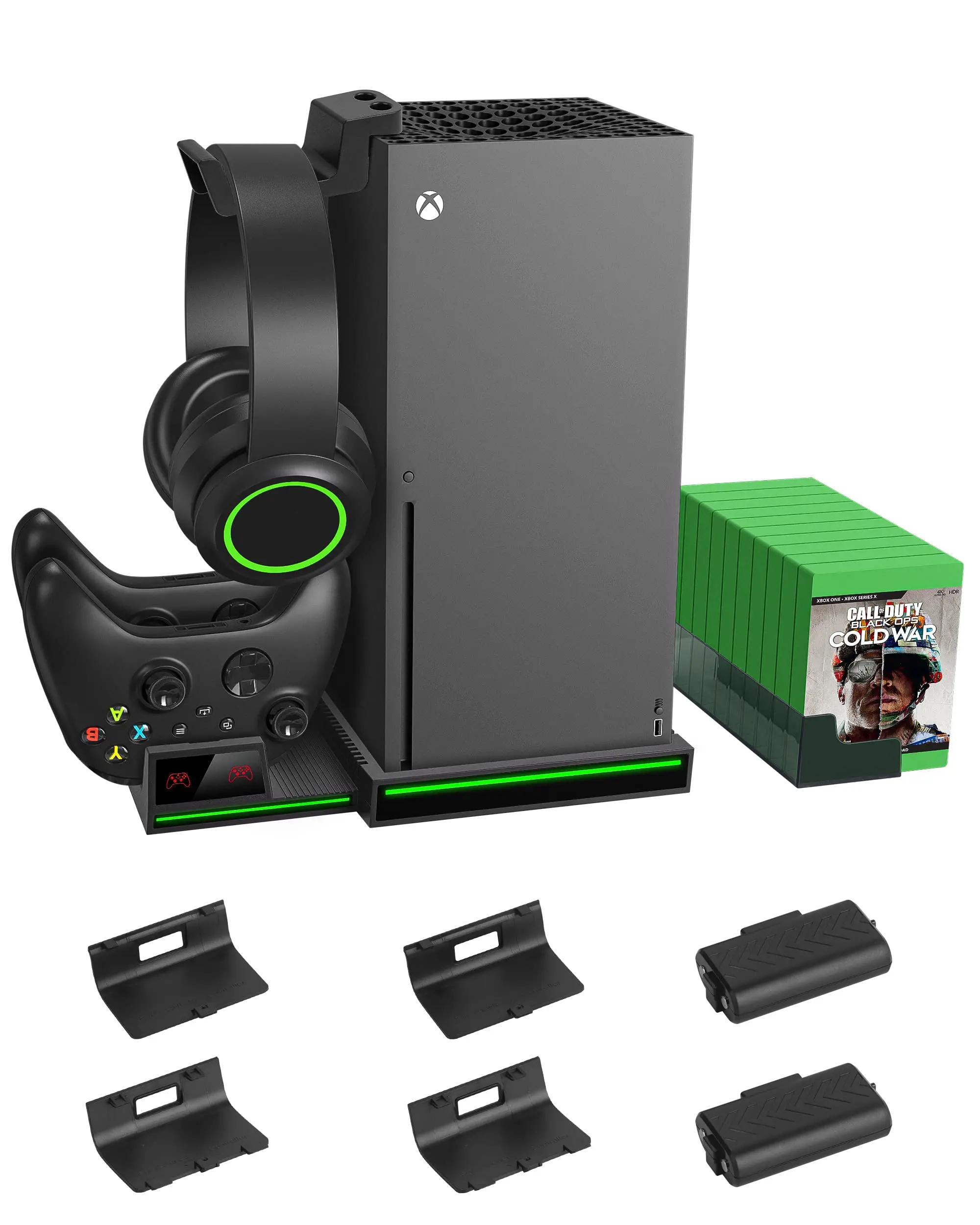 Вертикальная подставка для консоли Xbox Series X/S Xbox One S/X, 14 слотов, контроллер, зарядная станция с перезаряжаемой батареей 1300 мАч
Вертикальная подставка для консоли Xbox Series X/S Xbox One S/X, 14 слотов, контроллер, зарядная станция с перезаряжаемой батареей 1300 мАч