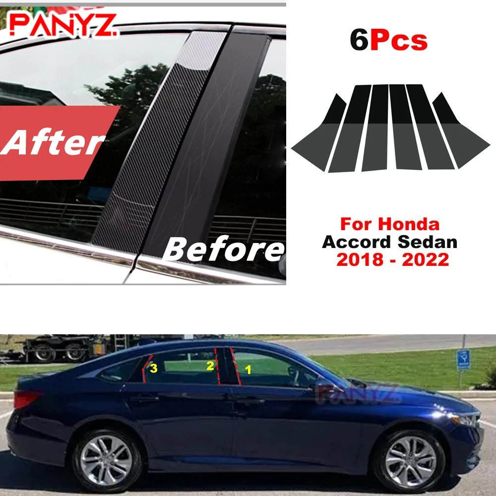 6 шт., накладки на стойки двери и окна для Honda Accord Sedan 2018 2019 2020 2021 BC
6 шт., накладки на стойки двери и окна для Honda Accord Sedan 2018 2019 2020 2021 BC