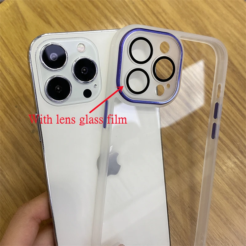 Luxury Transparent Acrylic Phone Case for iPhone 13 12 11 Pro Max With Lens Glass Protection Film Soft Silicon Shockproof Cover
Luxury Transparent Acrylic Phone Case for iPhone 13 12 11 Pro Max With Lens Glass Protection Film Soft Silicon Shockproof Cover