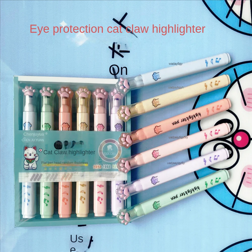 6Pcs/Set Cartoon Cat Paw Highlighter Fluorescent Marker Pen Student Art Drawing Doodling Marking School Office Kawaii Stationery
6Pcs/Set Cartoon Cat Paw Highlighter Fluorescent Marker Pen Student Art Drawing Doodling Marking School Office Kawaii Stationery