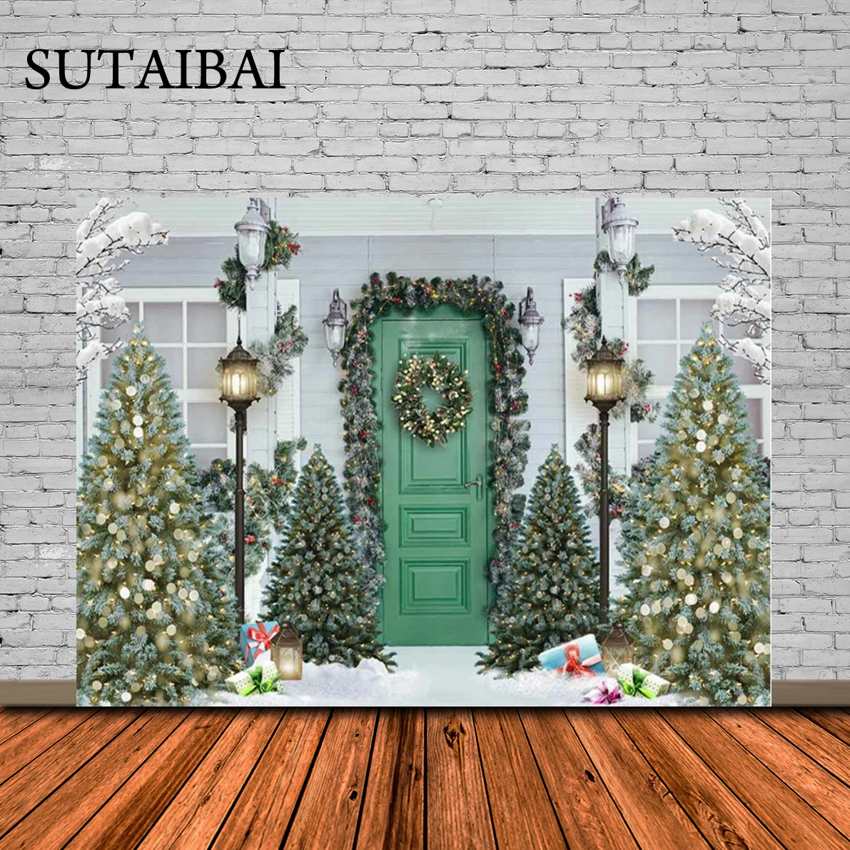 Winter Christmas Photo Background Christmas Tree Green Door White House Child Portrait Photography Backdrop Photo Shoot
Winter Christmas Photo Background Christmas Tree Green Door White House Child Portrait Photography Backdrop Photo Shoot